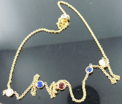 1.07ctw Gemstone and Lab Grown Diamond Necklace R10832
