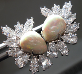 12.13ctw Opal and Lab Grown Diamond Earrings R10637