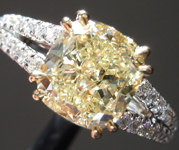 SOLD...2.71ct Yellow I1 Cushion Cut Diamond Ring R3847