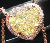 SOLD.....2.86ct Yellow VS1 Heart Shape Lab Grown Diamond Pendant R10989
