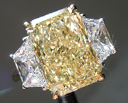 SOLD....4.28ct Yellow VVS1 Radiant Cut Lab Grown Diamond Ring R11106