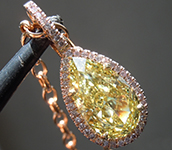 5.00ct Yellow VVS2 Pear Shape Lab Grown Diamond Necklace R11132