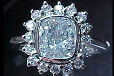 SOLD...Halo Ring- GIA 1.25ct Blue Diamond Cushion Cut GIA Report R1887