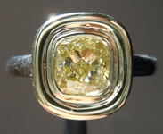 SOLD...1.03ct Brownish Yellow I1 Cushion Cut Diamond Ring R8254