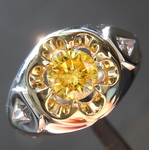 SOLD...0.57ct Vivid Yellow Round Brilliant Diamond Ring R4432