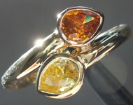 0.71ctw Orange and Yellow Pear Shape Diamond Ring R5947