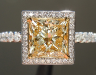 SOLD....1.51ct Y-Z SI2 Princess Cut Diamond Ring R6056
