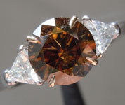 1.32ct Brown I1 Round Brilliant Diamond Ring R6200