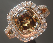 SOLD...2.04ct Brown I1 Cushion Cut Diamond Ring R6208
