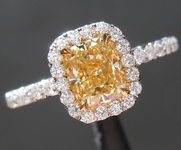 0.76ct Fancy Yellow VVS2 Cushion Cut Diamond Ring R6230