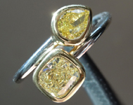 1.19ctw Yellow Cushion and Pear Diamond Ring R6240