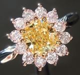 SOLD....SPECIAL!!!1.13ct Intense Yellow SI1 Cushion Cut Diamond Ring R6328