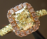 SOLD....Yellow Diamond Ring: 1.02ct Y-Z VVS1 Radiant Cut Diamond Halo Ring GIA R6384