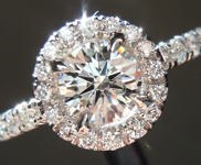 SOLD....Diamond Ring: .56ct H VS2 Round Brilliant Diamond Halo Ring GIA R6405