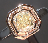 SOLD........Yellow Diamond Ring: .93ct Fancy Light Yellow SI1 Cushion Cut Diamond Ring GIA R6625