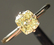 0.70ct Yellow VS2 Cushion Cut Diamond Ring R6873