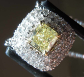 SOLD.....0.55ct Fancy Yellow SI1 Cushion Cut Diamond Pendant R6887