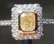 SOLD...0.51ct Yellow VVS2 Cushion Cut Diamond Ring R6899