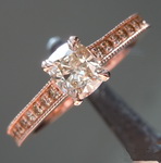 0.45ct U-V (Brown) Cushion Cut Diamond Ring R6996