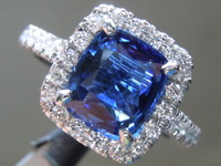 SOLD....1.96ct Blue Cushion Cut Sapphire Ring R7017