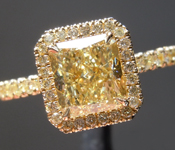 SOLD....1.36ct Fancy Yellow VVS1 Radiant Cut Diamond Ring R7023