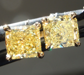 SOLD.....1.43ctw Yellow VS1 Radiant Cut Diamond Earrings R7243