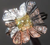 SOLD....0.74ct Yellow VVS2 Cushion Cut Diamond Ring R7267