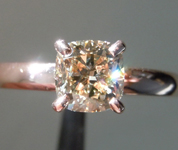SOLD...1.01ct Light Brown SI1 Cushion Cut Diamond Ring R7495