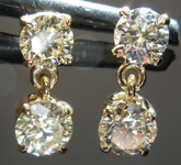 SOLD....90ctw Fancy Light Brownish Yellow VS2-SI1 Round Brilliant  Diamond Earrings R7810