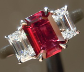 SOLD....1.08ct Emerald Cut Ruby Ring R7931