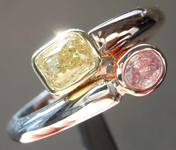 0.54ctw Pink and Yellow Diamond Ring R8340