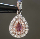 SOLD....0.15ct Intense Pink Purple Pear Diamond Pendant R8364