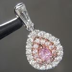SOLD..0.12ct Intense Purple Pink Pear Diamond Necklace R8448