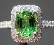 1.60ct Green Cushion Cut Tsavorite Garnet Ring R8615
