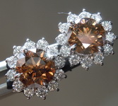 SOLD.....2.03ctw Brownish Orange Round Brilliant Diamond Earrings R8659