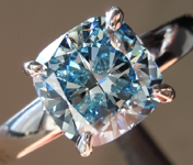 SOLD...2.03ct Blue VS1 Cushion Cut Lab Grown Diamond Ring R9371