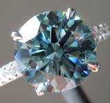 3.28ct Blue VS2 Round Brilliant Lab Grown Diamond Ring R9377