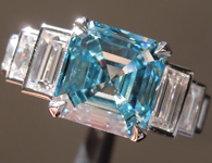 SOLD...3.01ct Blue VS2 Asscher Cut Lab Grown Diamond Ring R9434