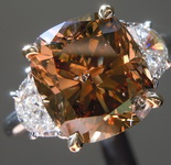 SOLD...4.22ct Orangy Brown Cut Diamond Ring R7158