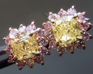 SOLD....1.26ctw Fancy Yellow Cushion Cut Diamond Earrings R6862